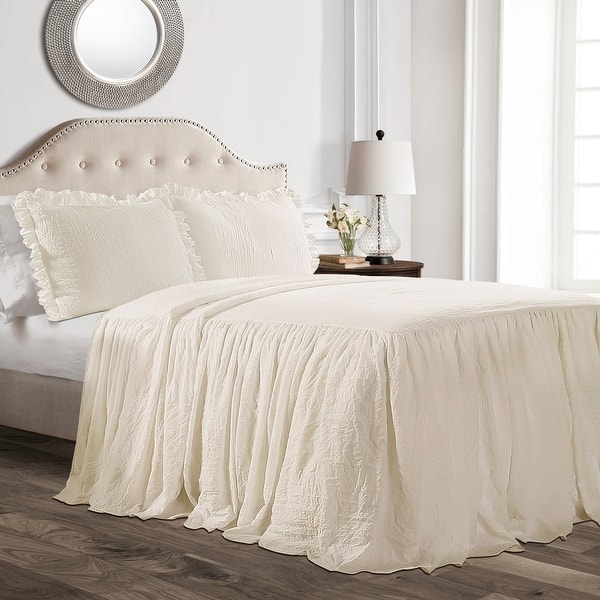 Lush Decor Ruffle Skirt Bedspread Set - Ivory - King