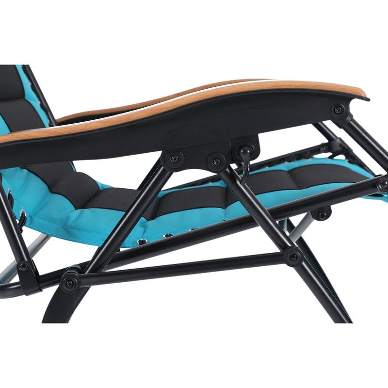 Oversize XL Padded Zero Gravity Lounge Chair Wider Armrest Adjustable Recliner with Cup Holder - N/A