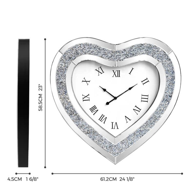 Mirrored Silver Wall Clock