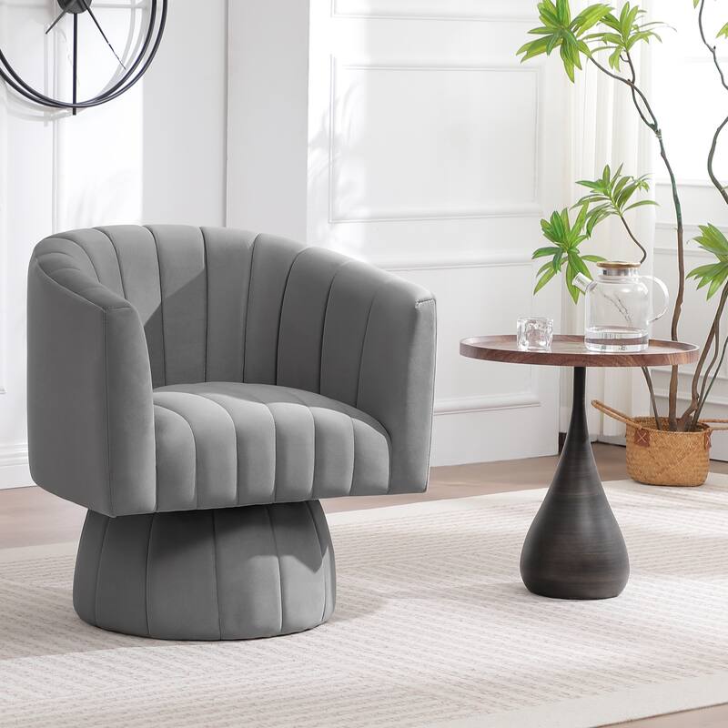HOMYKA Swivel Accent Barrel Chair Cute Comfy Arm Chair