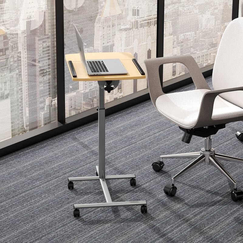 Gymax Mobile Standing Desk Height Adjustable Sit to Stand Laptop Desk