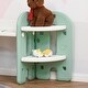 preview thumbnail 18 of 25, Qaba Kids Table and Chair Set, Storage Desk with Bookshelf for Study, Crafts, and Homeschooling