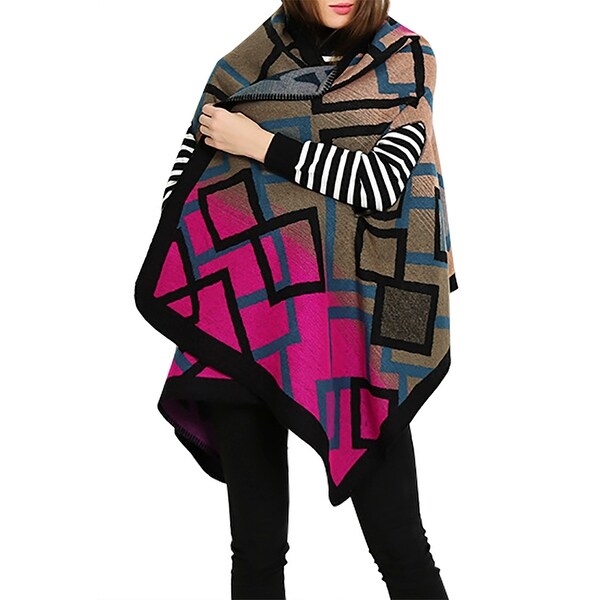 QZUnique Women's VestCape Shawl Wrap Sleeveless Cardigan Sweater Coat