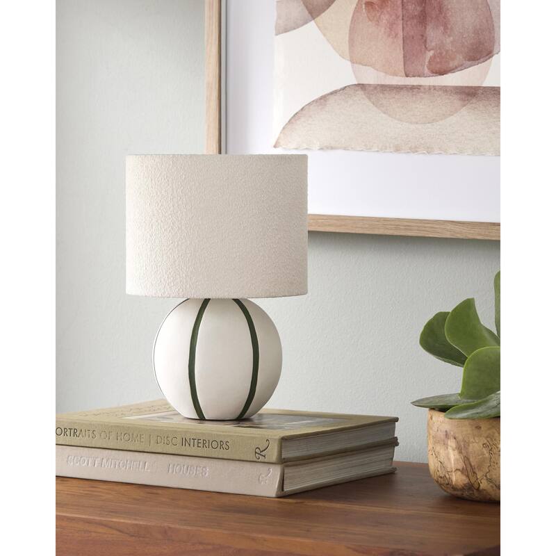 Livabliss Kinki Traditional Accent Table Lamp - 13"H x 8"W x 8"D - Green/Beige