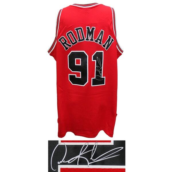 Shop Dennis Rodman Chicago Bulls Red Mitchell Ness Nba Swingman