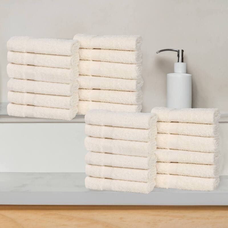 Superior Franklin Cotton Lightweight Face Towel Washcloth Set of 24