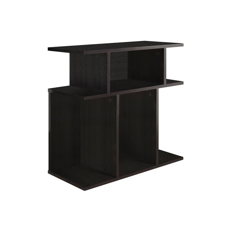24" Rectangular Wood End Table with Six Open Shelves Perfect for Living Room or Office - 23.75”H x 11.75”W x 23.75”D
