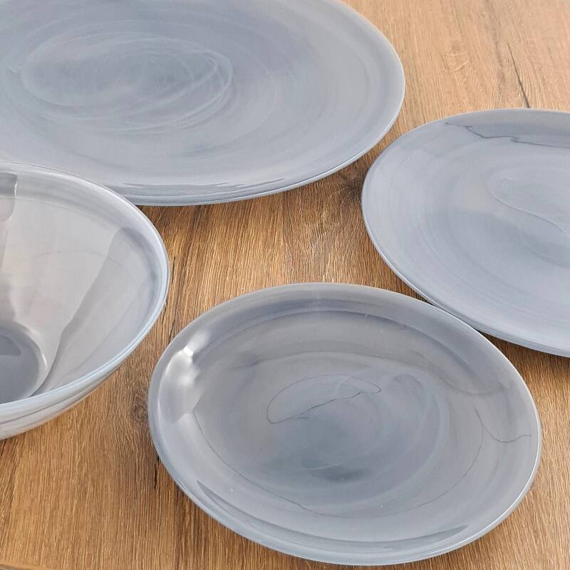 NUAGE Graphite 16 pcs. Glass Dinnerware Set