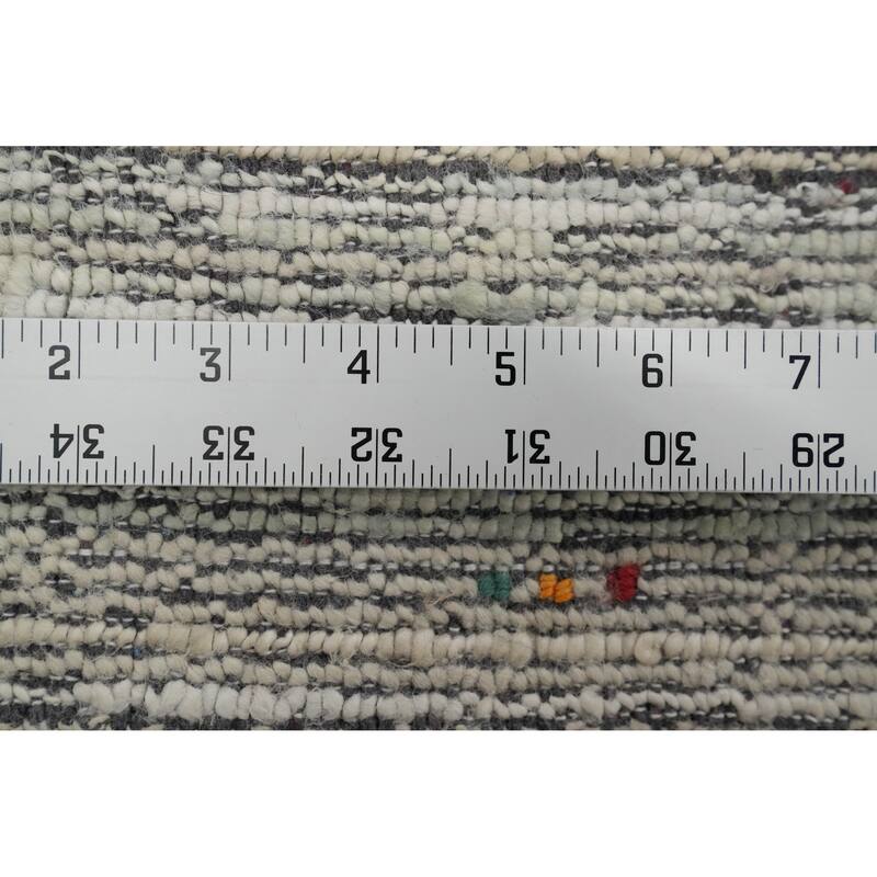 Hand Knotted Oriental Viscose Silk Carpet Tribal Animal Pictorial Beige & Ivories Gabbeh Area Rug - 8' 0'' X 7' 11''