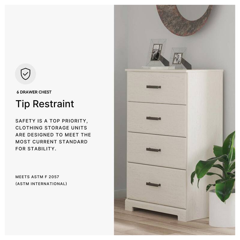 Stelsie White Four Drawer Chest