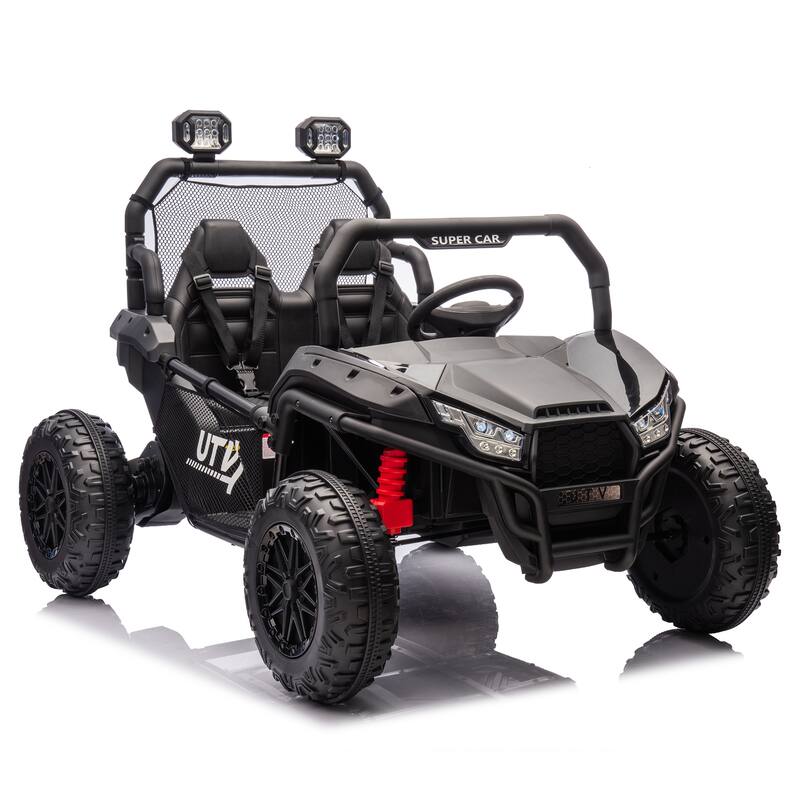 24V Kids UTV Ride-On Car with 400W Power, Four-Wheel Suspension, Bluetooth, and Remote Control.