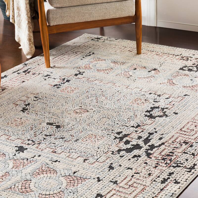 Livabliss Padua Distressed Mosaic Area Rug - Brown/Black - 7'10" x 10'3"