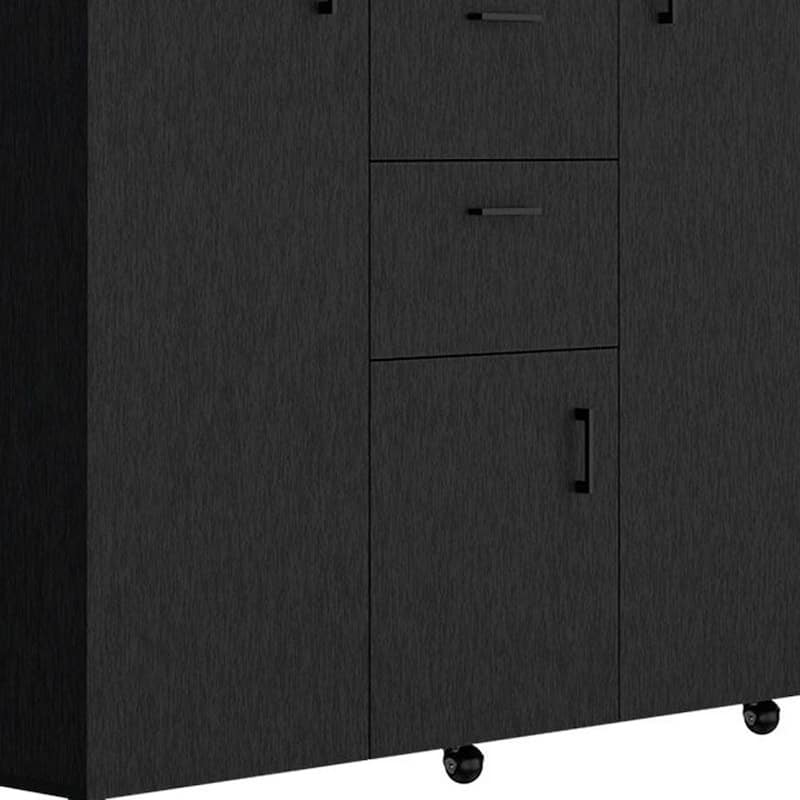 HomeRoots 55" Black Two Drawer Combo Dresser