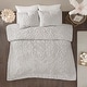 preview thumbnail 19 of 29, Madison Park Virginia Tufted Cotton Chenille Medallion Duvet Cover Set Grey - King
