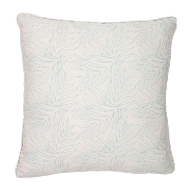 Jiti Outdoor Waterproof Custom Printed Minimal Palm Leaves Decorative Patterned Throw Pillows Cushions for Pool Patio Chair - Light Blue/White