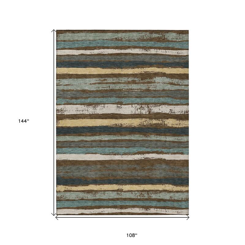 HomeRoots Striped Transitional Rectangle Outdoor Rug