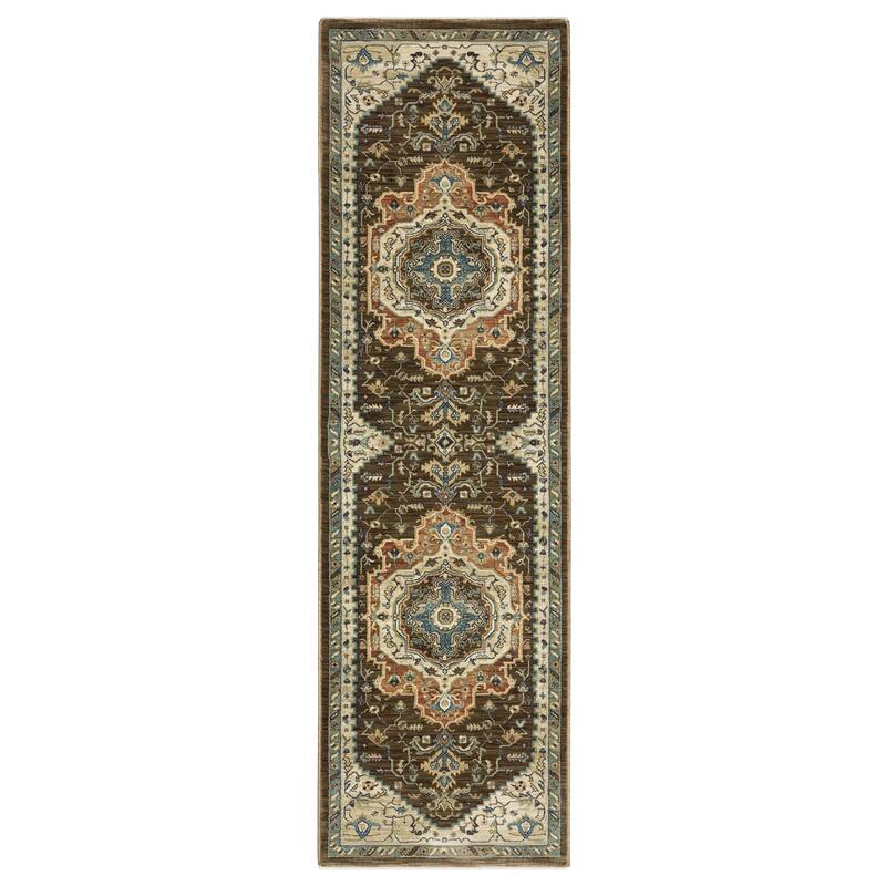 Style Haven Federica Bohemian Center Medallion Fringe Edge Area Rug - 2' 3" x 7' 6" - Brown/Orange - Runner