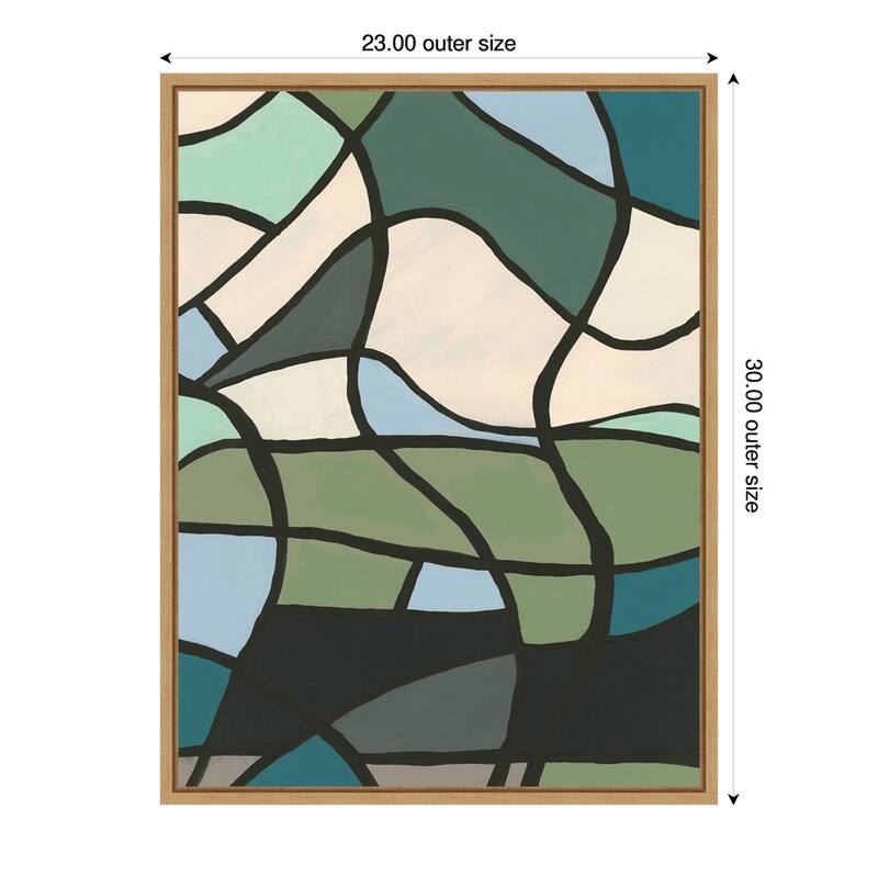 Amanti Art Multicolor Stained Glass II by Regina Moore Framed Canvas Wall Art Print - Sylvie Maple