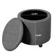 preview thumbnail 31 of 49, Adeco Faux Leather Round Storage Ottoman with Tufted
