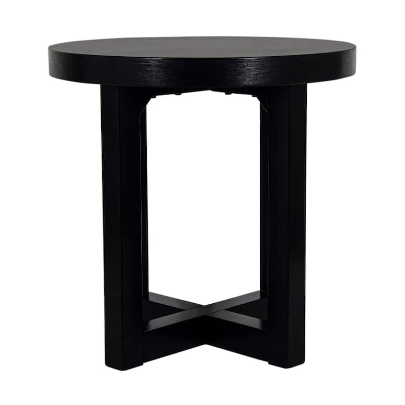 Christie Wood Round Side Table by East at Main - 22x22x22