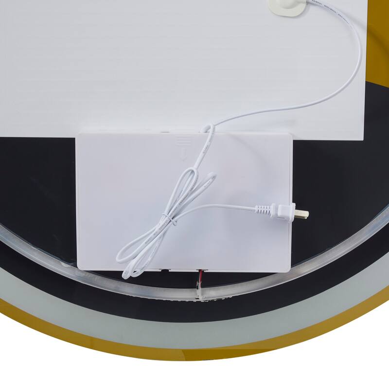 Silver Glass Room Anti Fog Mirror with LED Light - 32 x 1 x 32