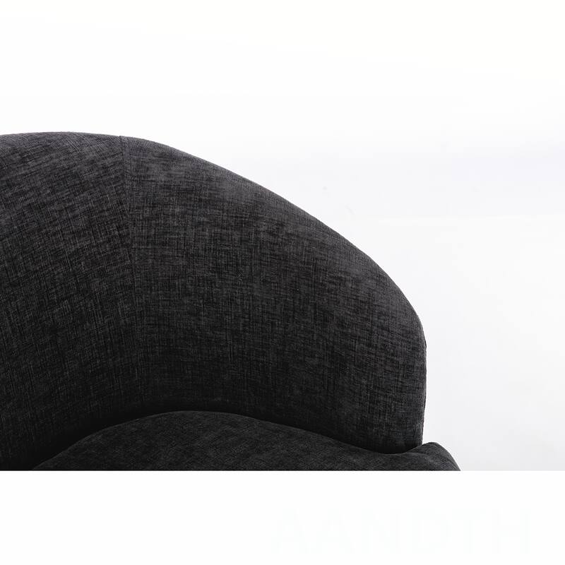 Chenille Swivel Barrel Chair