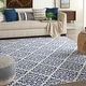 preview thumbnail 1 of 17, Nourison Grafix Geometric Persian Transitional Area Rug 6' x 9' - White Blue - Runner/Rectangle
