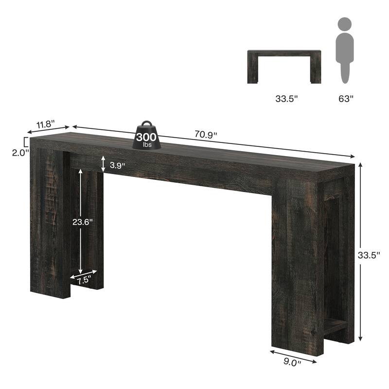 70.9 Inches Extra Long Console Table for Living Room, Hallway