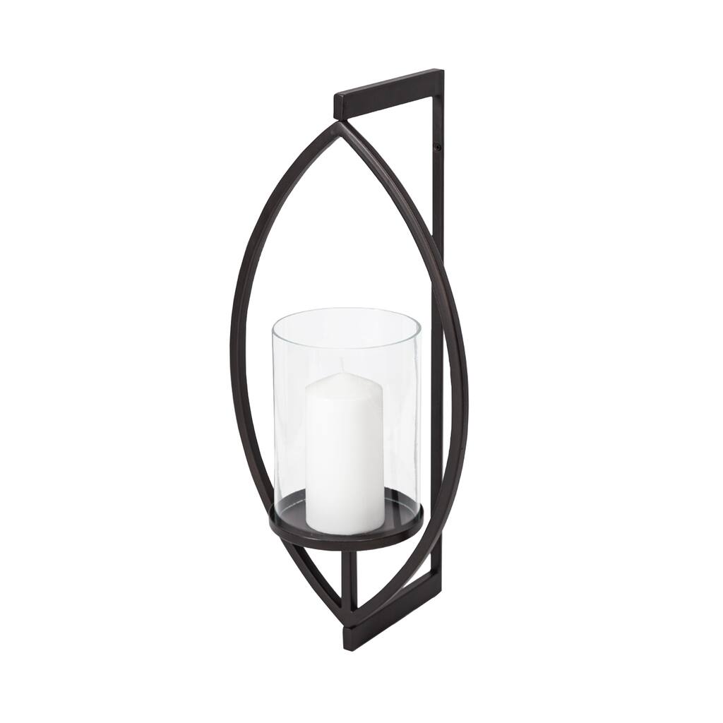 Drax Black Metal Wall Candle Holder - 11.5L x 5.5W x 22.0H