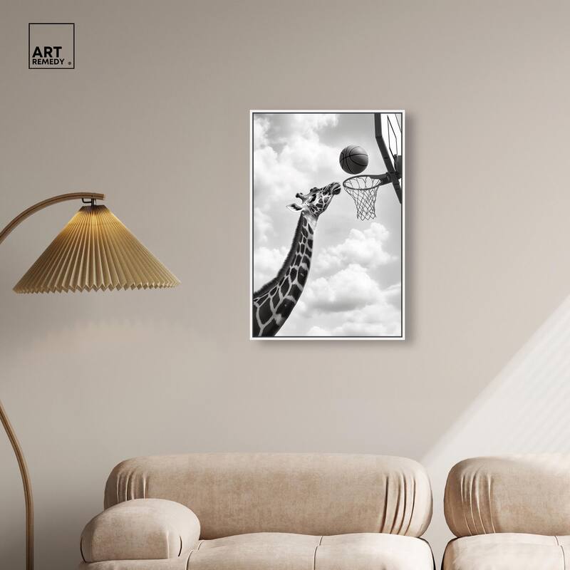 Giraffe Hoops Canvas by Art Remedy