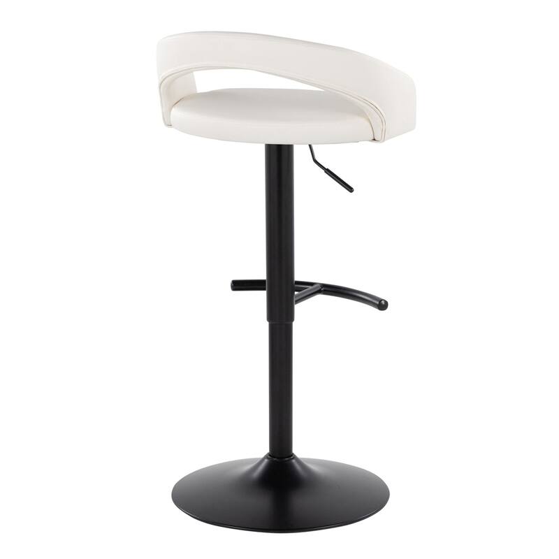 Grotto Upholstered Adjustable Barstool with Black Base