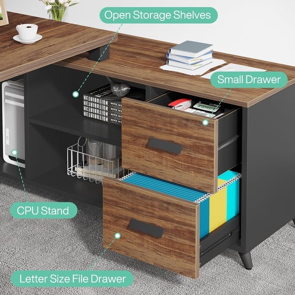 L Shaped Desk with File Drawer for Home Office - Bed Bath & Beyond ...
