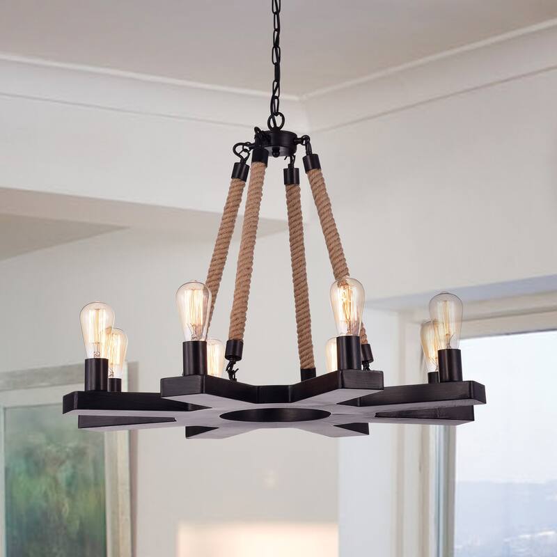 Lalveri 8-Light Candle Style Wagon Wheel Chandelier