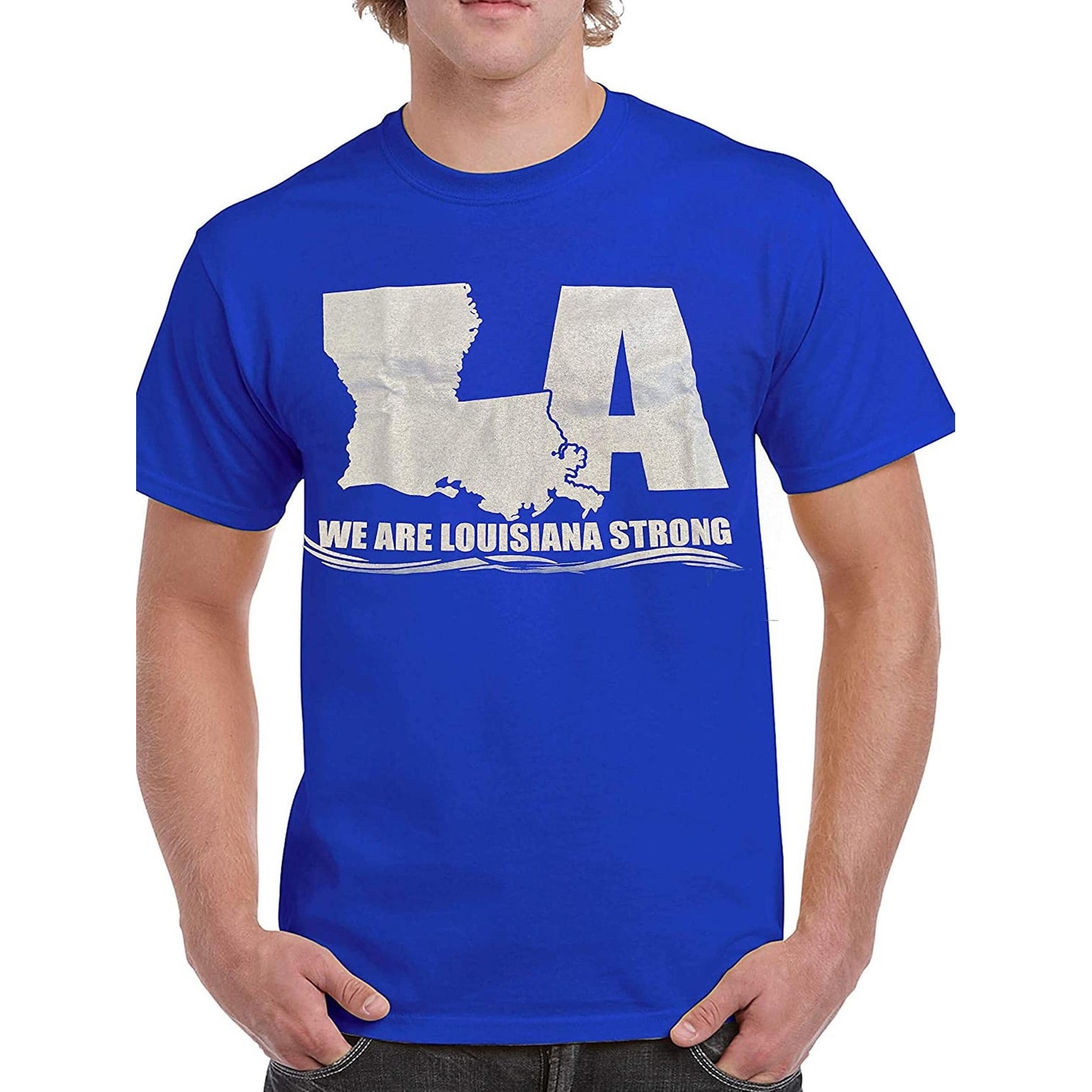We are Louisiana Strong Summer Hurricane Louisiana Coast T-Shirts, Unisex Blue