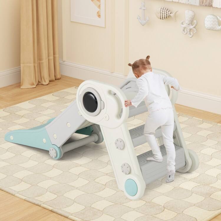 HDPE Kids Slide Climber 2-in-1 Foldable Indoor Playset - 45" x 49" x 21"