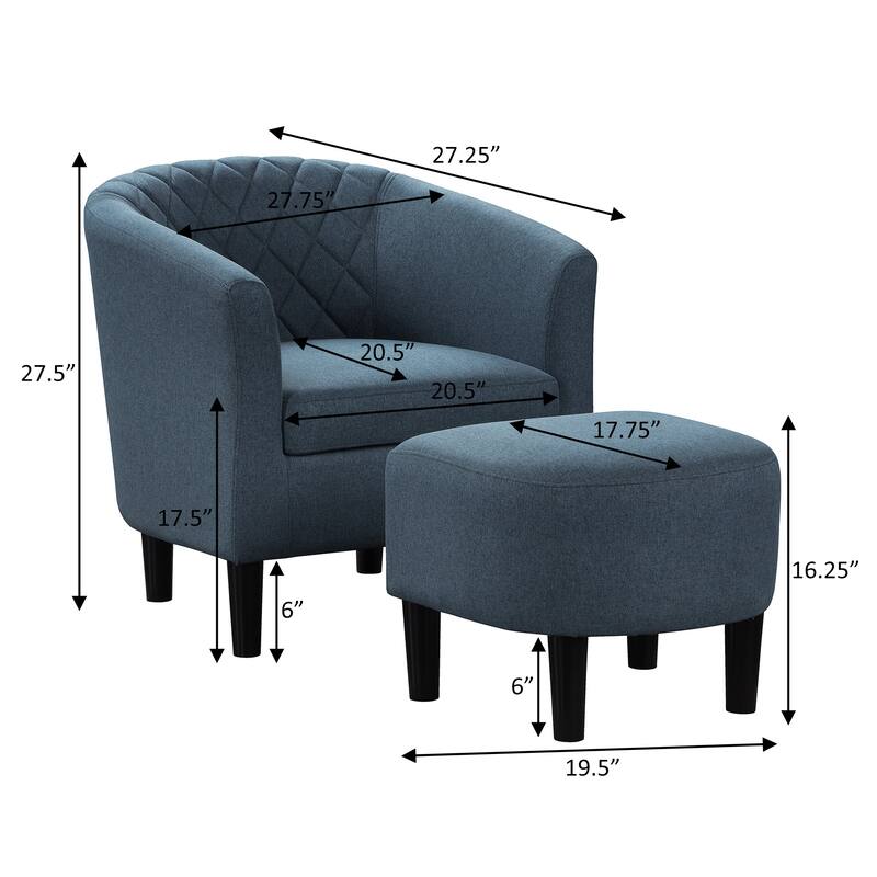 Convenience Concepts Take a Seat Roosevelt Accent Chair with Ottoman
