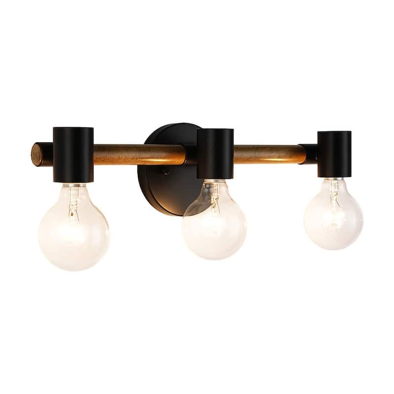 3-Light Industrial Farmhouse Bathroom Vanity Light Wall Sconce - 17.3 Inches