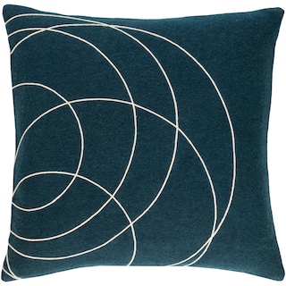 Artistic Weavers Decorative Liana Dark Blue Throw Pillow Cover (22 x 22)