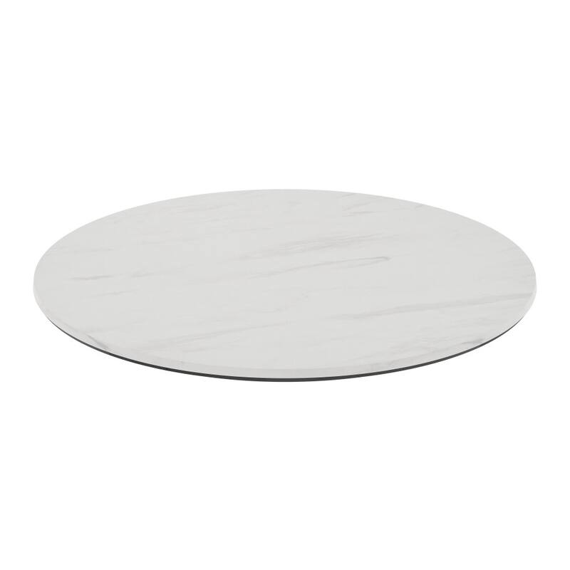 Commercial HPL Wrapped Seamless Scratch and Stain Resistant Tabletop - 31.25" White Faux Marble