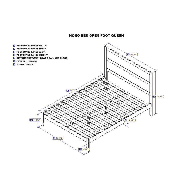 Rustic Ranch Grey Bed - Modern Platform Bed Frame - Solid Wood Bed - Bedroom Furniture