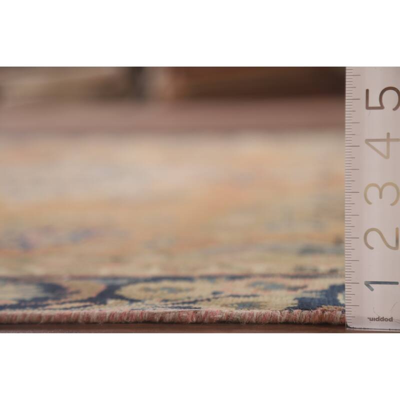 Hand Knotted Oriental 100% Wool Carpet Traditional Floral Oranges & Rust Mashad Area Rug - 9' 1'' X 5' 10''