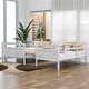 preview thumbnail 4 of 8, White Twin over Full Bunk Bed with X-Shaped Pattern Headboard Footboard&Ladder&Guardrail, 78.7''L*55.9''W*62.3''H, 134LBS