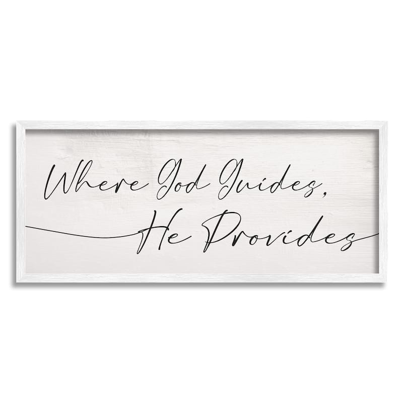 Stupell Where God Guides He Provides Soft Spiritual Proverb Framed Wall Art