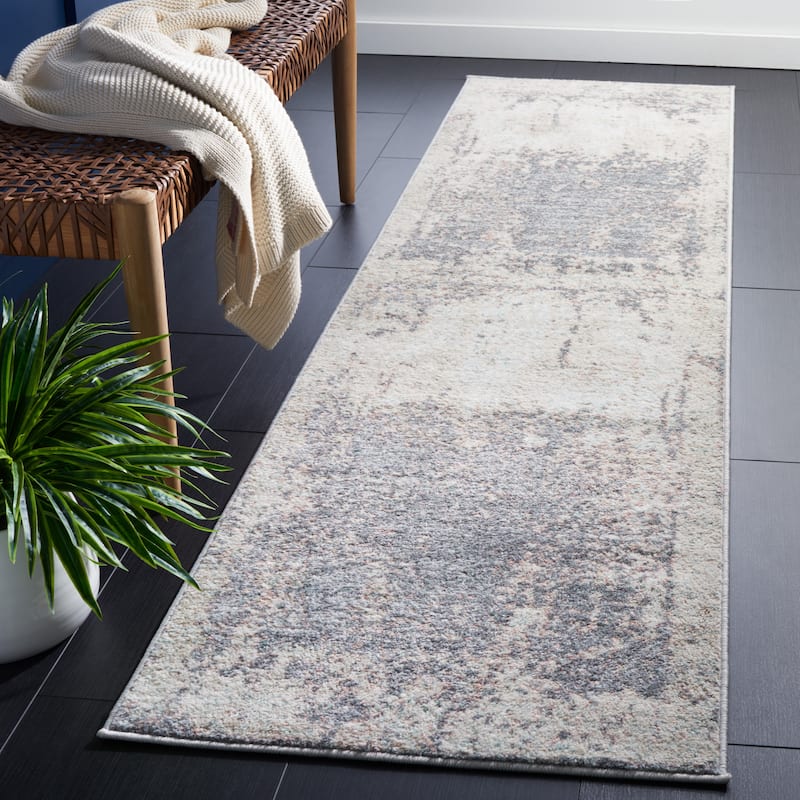 SAFAVIEH Amsterdam Nellya Modern Distressed Rug - 2'3" x 8' Runner - Beige/Grey