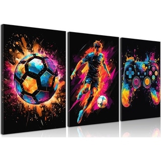 Paintings Art Game Controller Color Splash Ink Canvas Painting - Bed ...