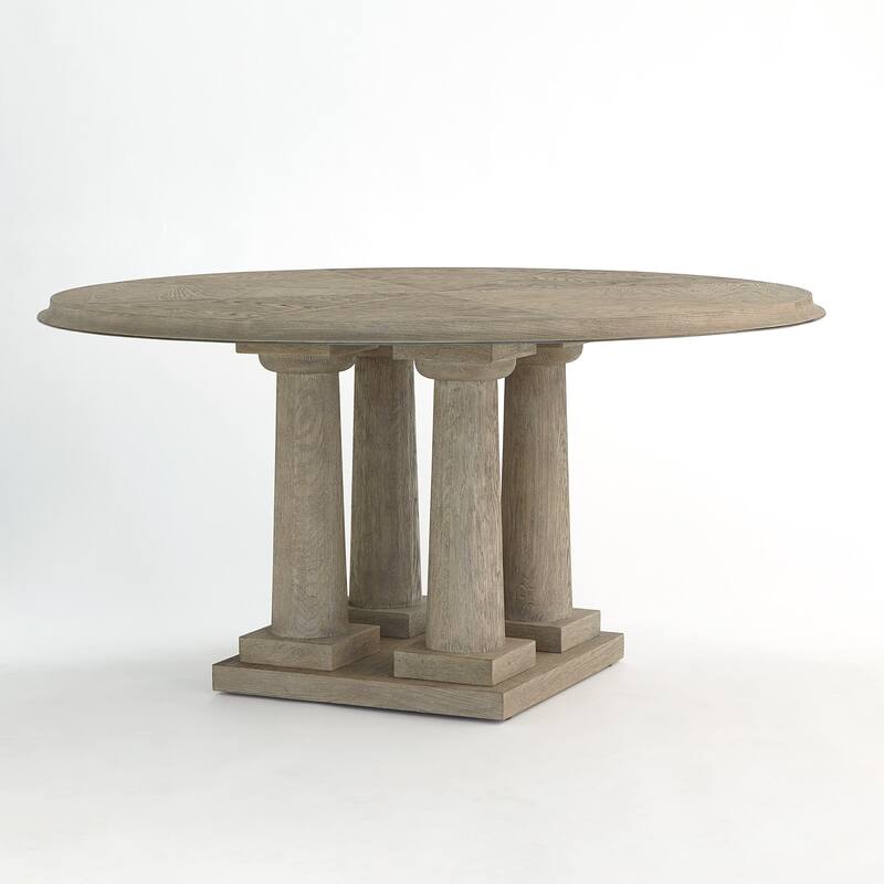 Titian Dining Table-Grey Sandblasted Oak-60" Top - Grey - Grey