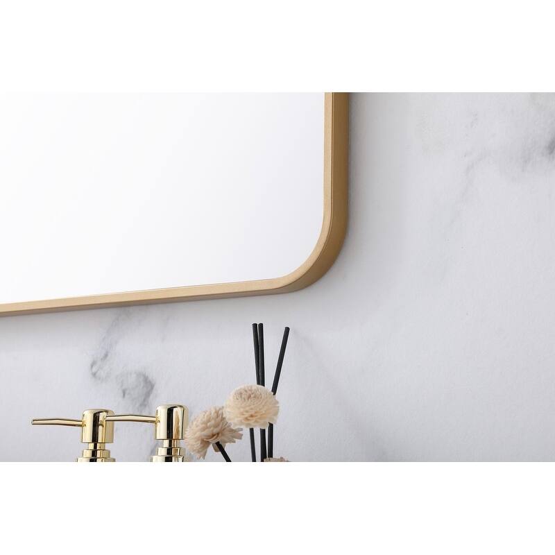 Ezra Soft Corner Metal Rectangular Mirror