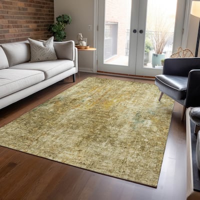 Machine Washable Indoor/ Outdoor Chantille Solid Ombre Rug