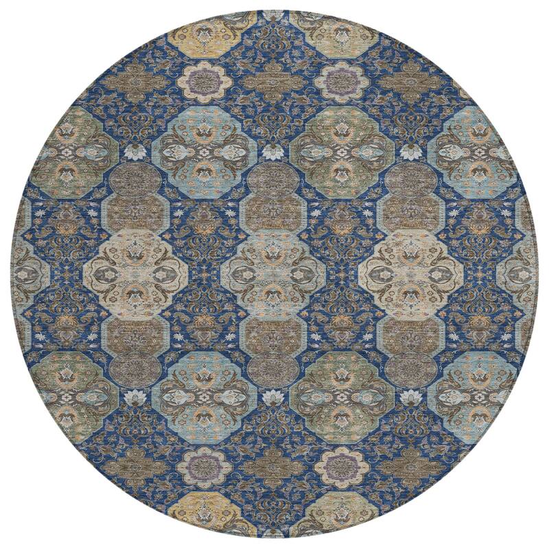 Machine Washable Indoor/ Outdoor Traditional Tracey Chantille Rug