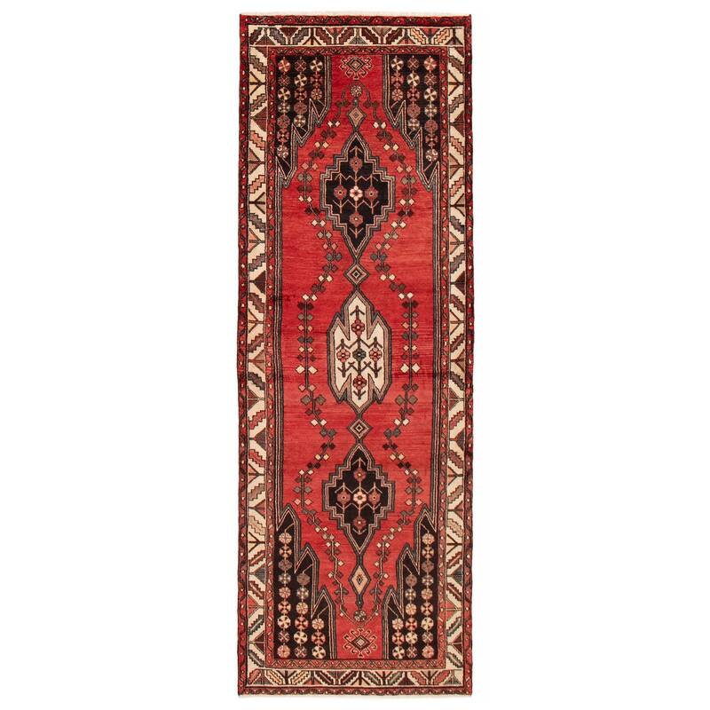 ECARPETGALLERY Hand-knotted Anadol Red Wool Rug - 3'6 x 10'0 - Red - 3'6 x 10'0